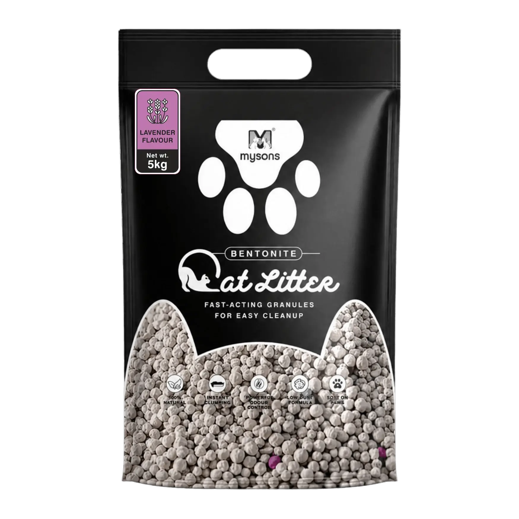 MySons Cat Litter Sand 5kg | Fast Clumping Cat Litter with Odour Control | Low Dust Premium Cat Toilet Sand | Gentle on Paws | Easy Cleanup for Cats & Kittens - Image 3
