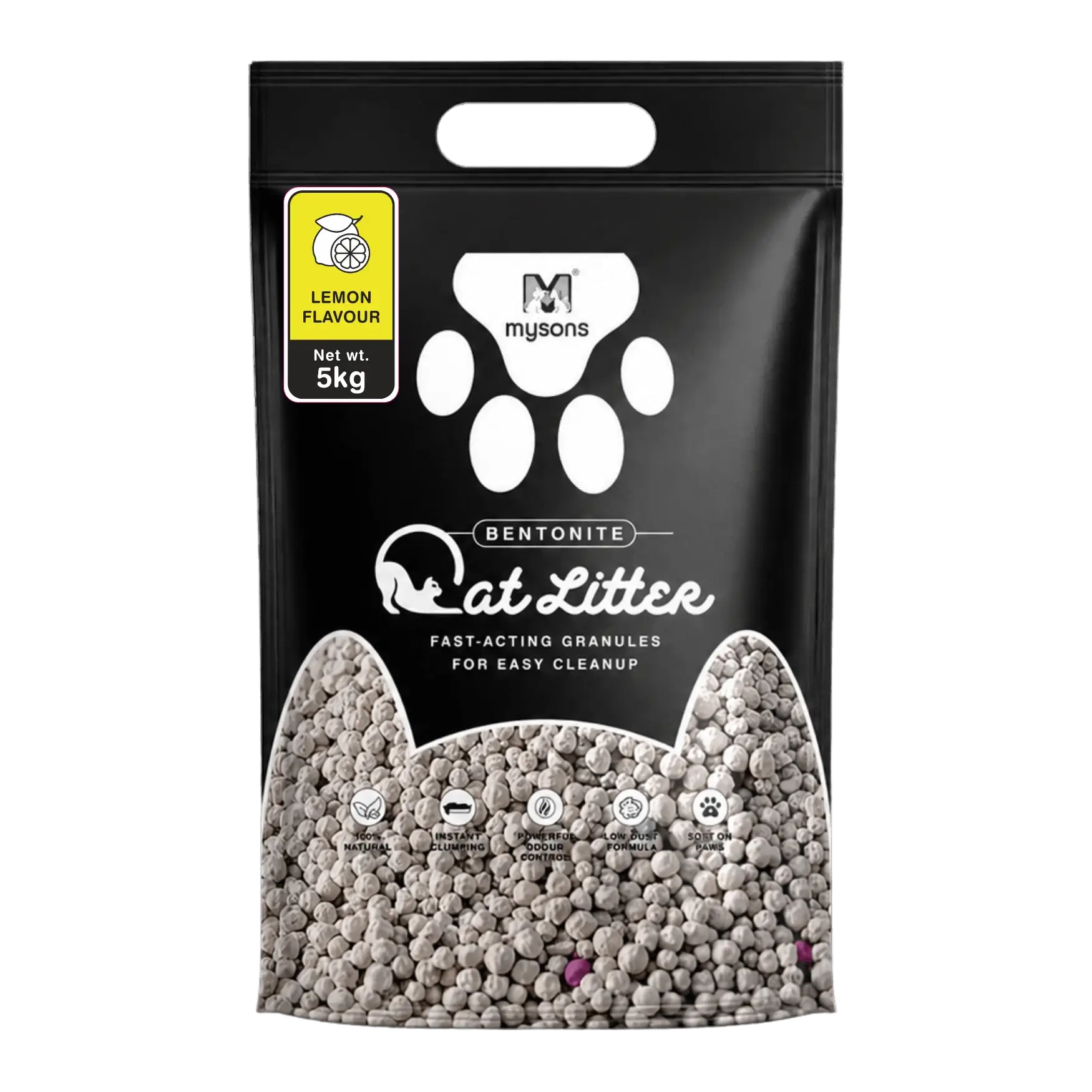 MySons Cat Litter Sand 5kg | Fast Clumping Cat Litter with Odour Control | Low Dust Premium Cat Toilet Sand | Gentle on Paws | Easy Cleanup for Cats & Kittens - Image 4